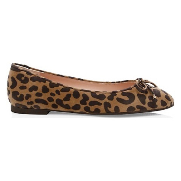 Stuart Weitzman Gabby Cheetah Print Bow Leather Ballet Flats - Picture 5 of 6